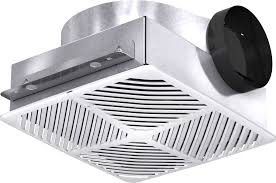 Bathroom exhaust fan installed for ventilation and moisture control in a residential bathroom