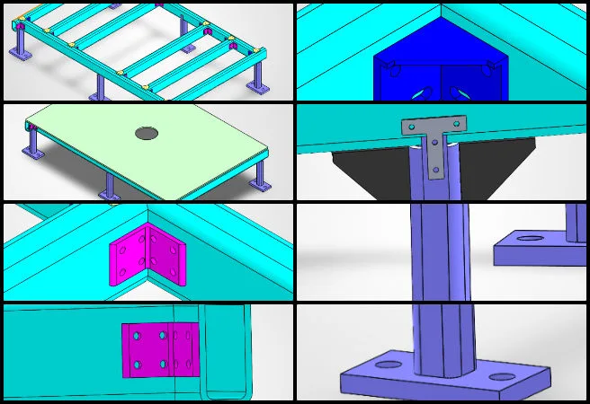 Sri, Duplicable City Center, Eco-civilization Design and Implementation, One Community Weekly Progress Update #697, Spa tub flooring design, SOLIDWORKS 2026 CAD modeling, aluminum support frame, finite element analysis preparation, structural support assembly, mechanical bracket design, hydrostatic pressure loading, bolted frame connections, insulation layout design, structural stability analysis