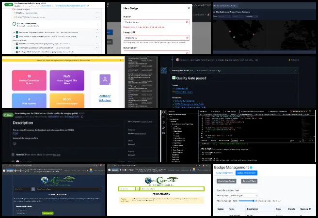 Team Skye, Highest Good Network Software, Facilitating a Highest Good Living Model, One Community Weekly Progress Update #696, dark mode implementation, CSS Modules optimization, SonarQube Quality Gate, Badge Development component, Netlify deployment fixes, interactive map backend, merge conflict resolution, Job Form Builder, React accessibility improvements, Highest Good Network development