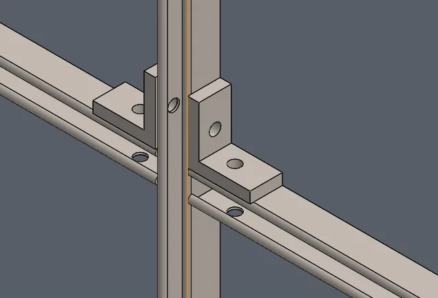l bracket connections, unistrut joint assembly, structural load transfer, moment resistant brackets, horizontal vertical joints, channel nut fastening, rigid frame connections, industrial support brackets, orthogonal frame joints, structural connection hardware