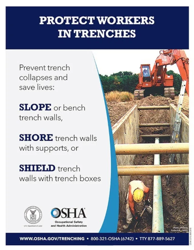 **SEO keywords for Trench Safety:**trench safety, excavation safety, OSHA trenching, trench collapse prevention, shoring systems, trench boxes, sloping and benching, construction site safety, worker protection, foundation excavation. 