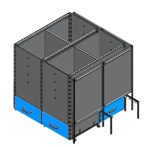 post-and-beam frame, vertical load transfer, lateral stability, modular assembly, structural design, chamber framework, sustainable engineering, disassembly design, support columns, beam structure