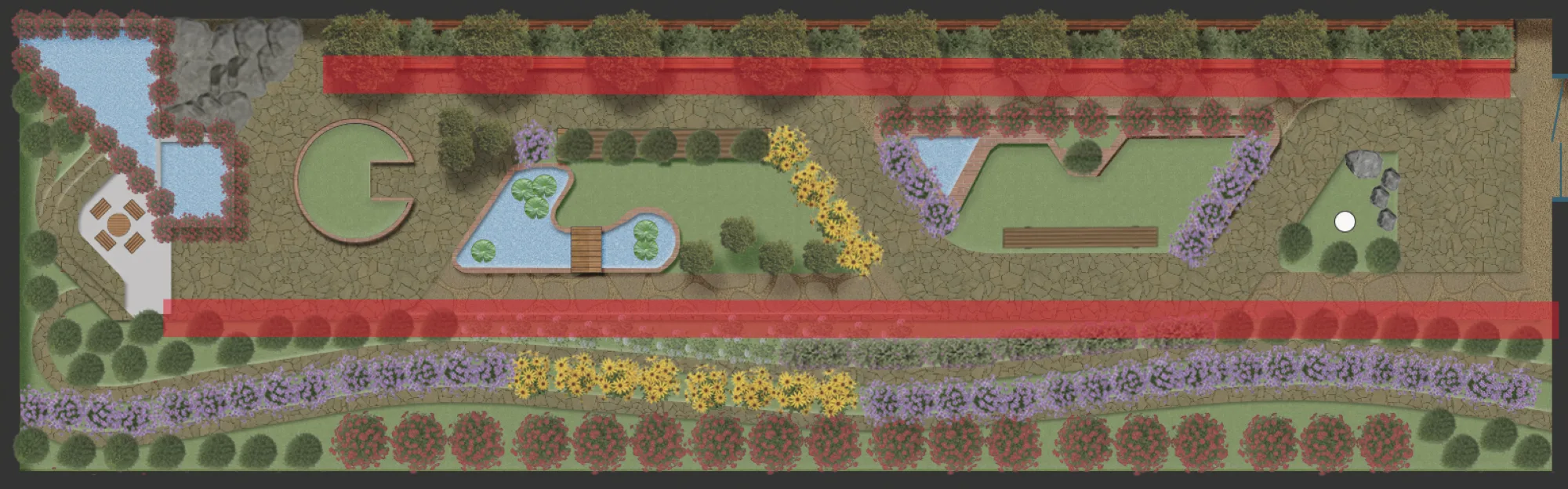 South adjacent planting zones landscape plan