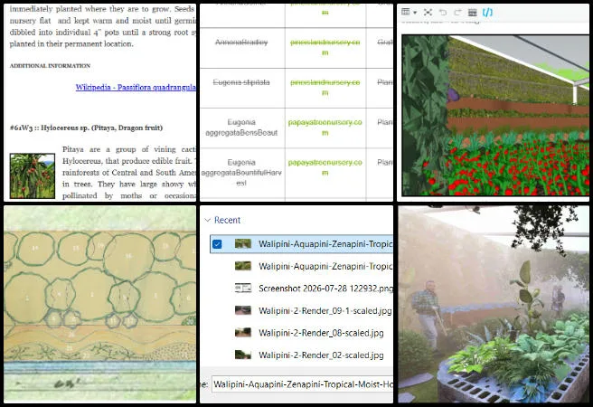 Eeshani, Highest Good Education, Creating a Free-Shared Future, One Community Weekly Progress Update #698, Aquapini Walipini planting page, HTML formatting, SEO alt text optimization, One Community Global, planting page content review, image SEO keywords, webpage formatting consistency, sustainable agriculture design, Google Docs content comparison, web page content correction