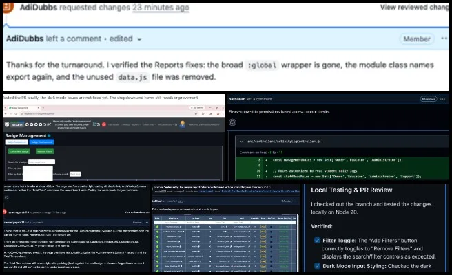 Highest Good Network Software, Developing Global-Sustainability Systems, One Community Weekly Progress Update #699, pull request, PR review, PR review team, software team, software development, Highest Good Network, Highest Good society, One Community, MERN Stack, software engineering, MongoDB, React.js, Node.js, Express.js, open source software 