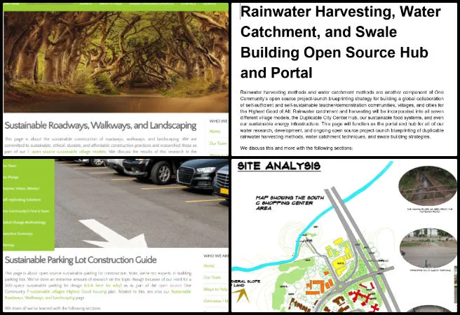 Sagar, Highest Good Housing, Creating a Free-shared Future, One Community Weekly Progress Update #698, Earthbag Village, stormwater management, rainwater harvesting, sustainable roadway design, green infrastructure, LEED stormwater credits, greywater system design, drainage and grading, hydraulic calculations, sustainable site development