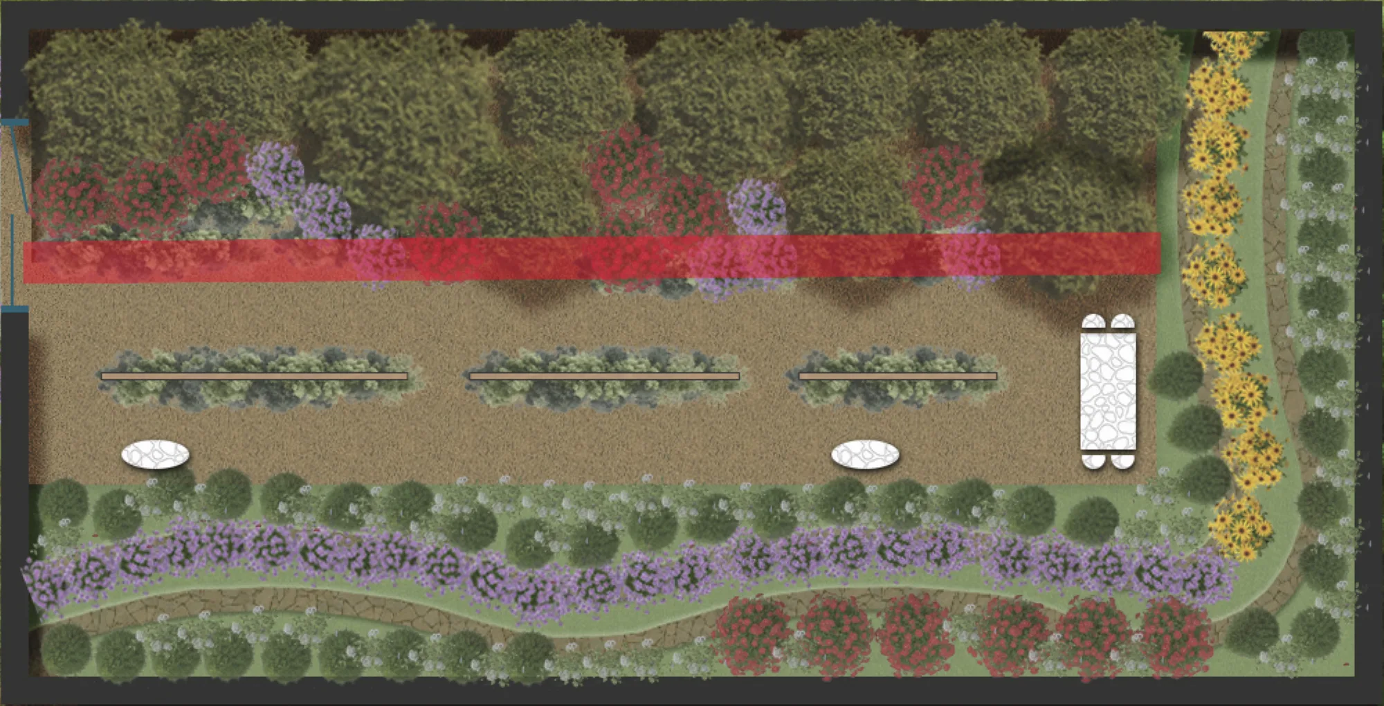 Diverse pomegranate varieties grown in a sustainable food garden