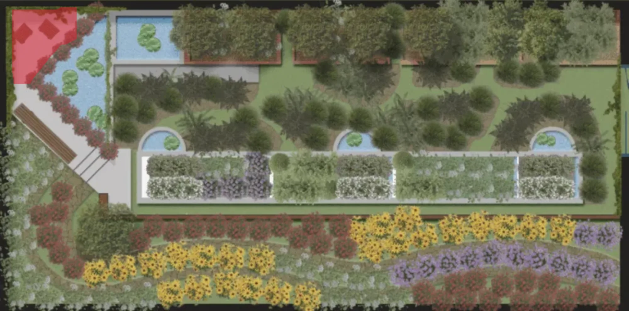 Corner plantings landscape design plan