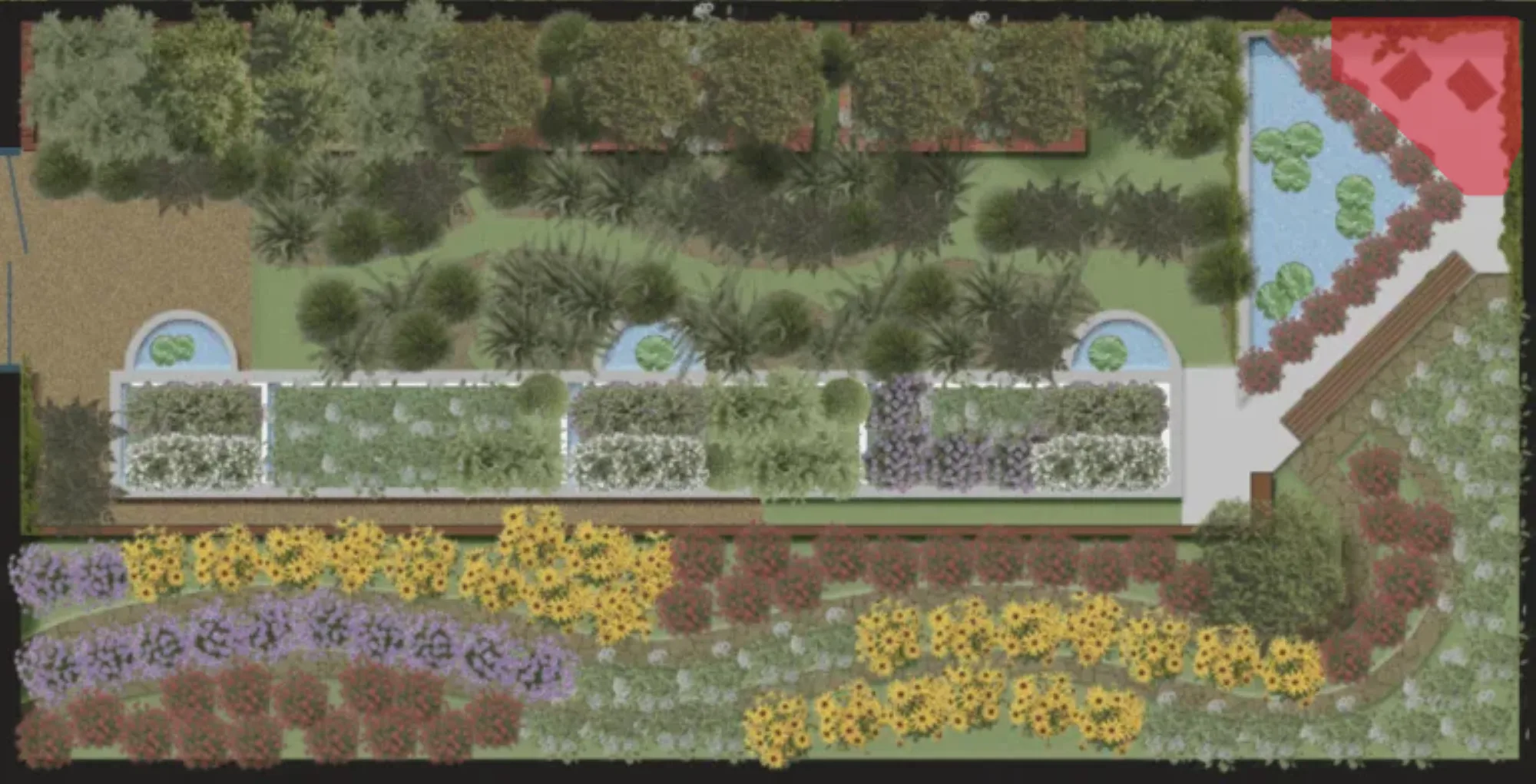Corner plantings landscape design plan