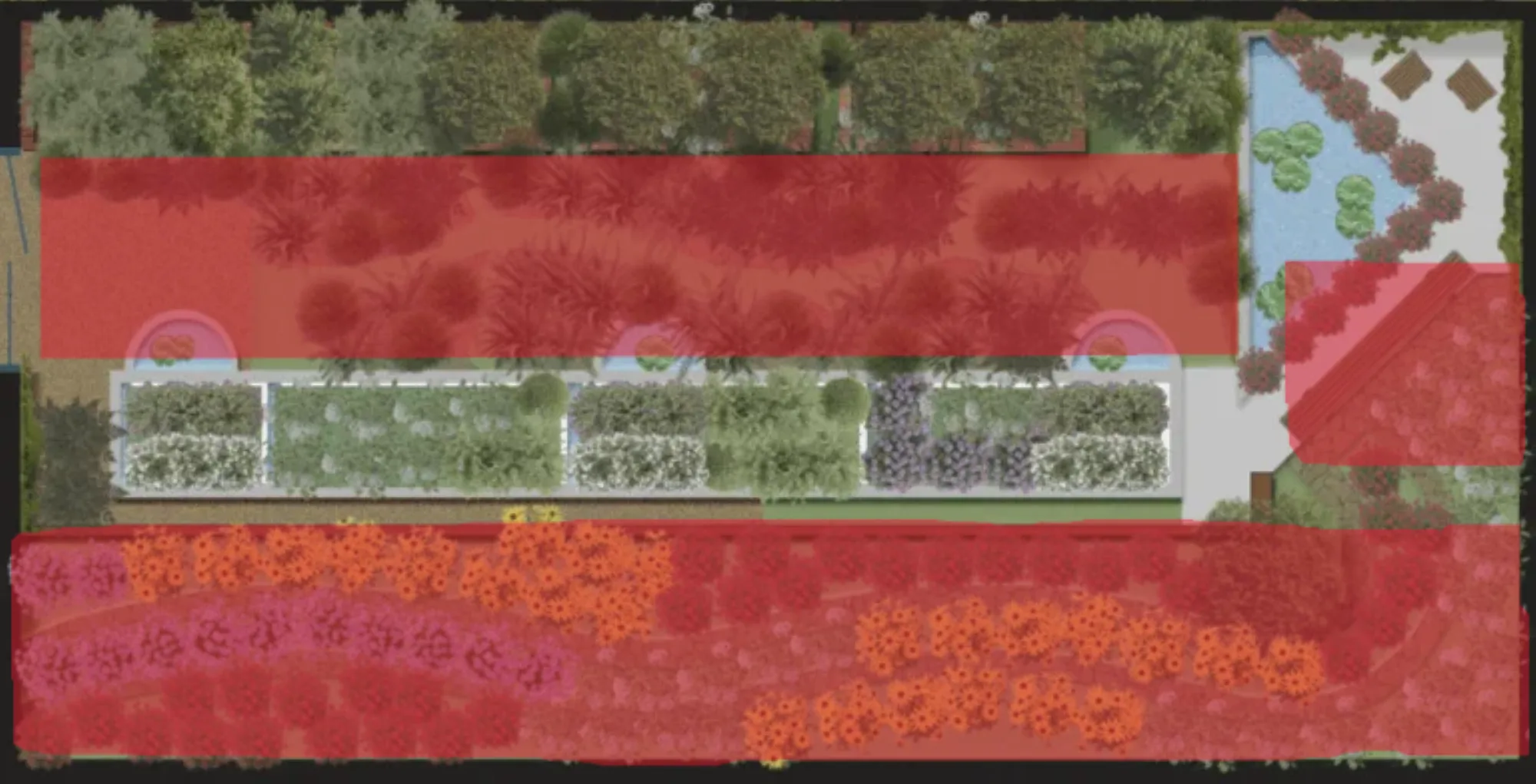 Slope middlestory and ground plantings landscape plan