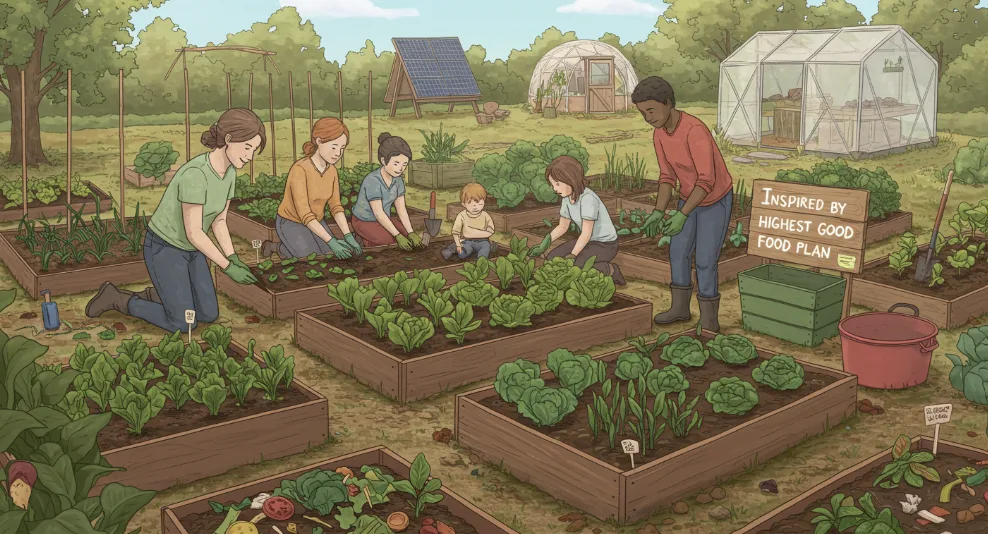 community garden planting, starting a vegetable garden, sustainable gardening, garden planning, community garden rules, garden committee planning, watering schedule, garden maintenance, weed management, planting schedule, harvesting plan, small-scale gardening, community food production, permaculture gardening, sustainable agriculture, vegetable garden management, garden organization, shared garden responsibilities, organic gardening, garden teamwork, food self-sufficiency, community engagement, garden growth planning, regenerative gardening, Highest Good Food project