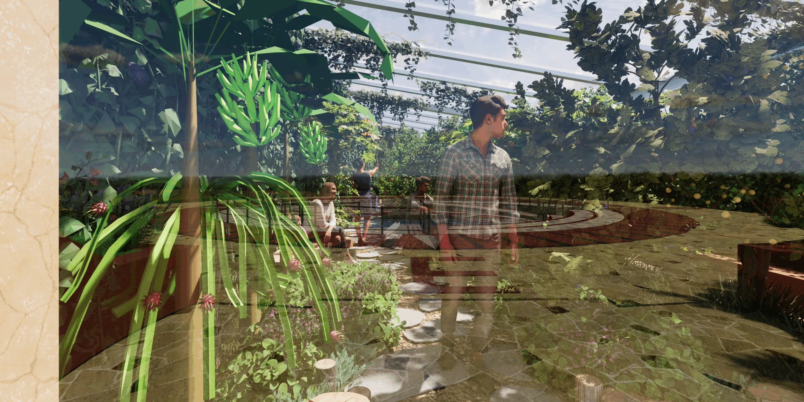 Walipini 3 Key Design Features, Tropical Greenhouse Design, Stable Tropical Microclimate, Year-Round Food Production, Light and Temperature Regulation, Greenhouse Airflow Management, Layered Food Forest Planting, Overstory Trees, Middlestory Shrubs, Understory Plants, Edible Groundcovers, Tropical Fruit Trees, Breadfruit, Jackfruit, Mamey, Casturi, Mabolo, Black Sapote, Jaboticaba, Abiu, Winding Stone Pathways, Harvesting Access Routes, Naturalistic Garden Seating, Indoor Food Forest, Biodiversity, Natural Pollination, Soil Health, Highest Good Food, One Community Food Infrastructure, Open Source Walipini Plans, Sustainable Agriculture