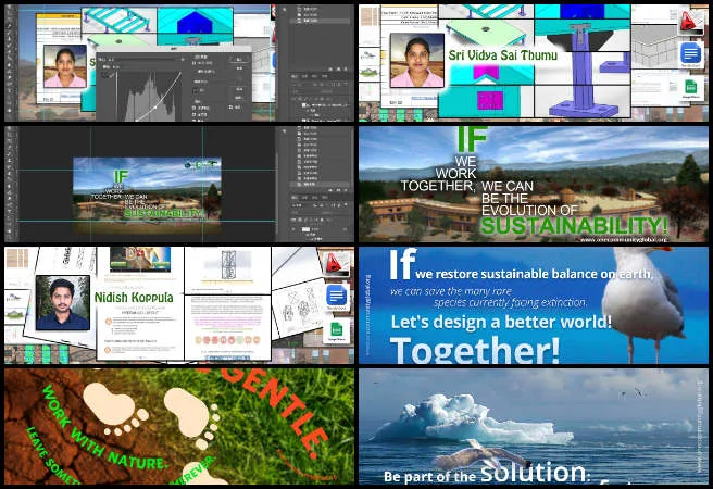 Jinglin, Highest Good Society, Creating a World that Will Last, One Community Weekly Progress Update #708, Graphic design workflow, creating a world that will last, volunteer announcement images, volunteer bio design, One Community Global, WordPress bios, social media content banners, design revisions