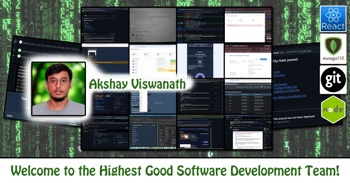 Akshay Viswanath, Software Engineer, One Community