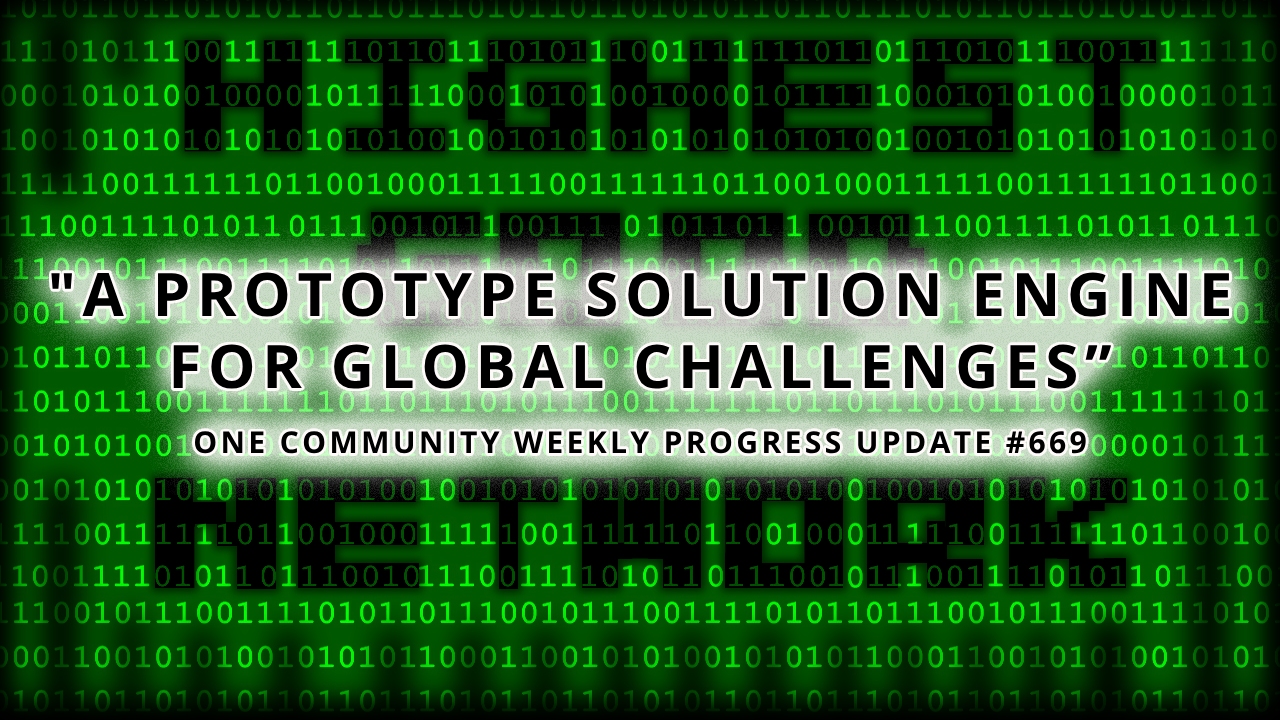 A Solution Engine for Global Challenges – One Community